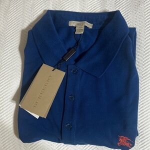 Burberry Men's Polo Shirt in Rich Blue